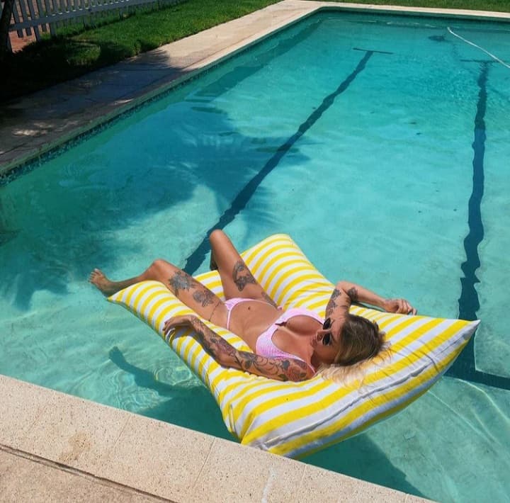 Colorful pool bean bags